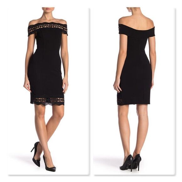 Love By Design Dresses & Skirts - Love by Design Off-the-Shoulder Lace Trim Dress